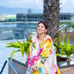 Pomcha Jaipur Sunflower Cotton Silk Yellow Anarkali | Swadesiicart