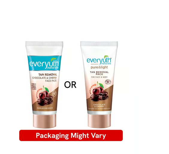Everyuth Naturals Chocolate And Cherry Tan Removal Face & Body Pack - Swadesiicart