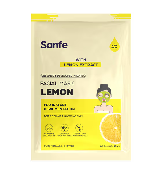 Sanfe Instant Depigmentation Lemon Facial Mask - Swadesiicart