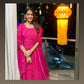 Pomcha Jaipur Bhandhej Pink Cotton Anarkali Set | Swadesiicart