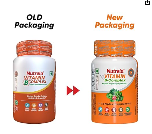 Patanjali Nutrela Vitamin B-Complex Capsules | Complete B Vitamins for Energy & Nerve Health - Swadesiicart