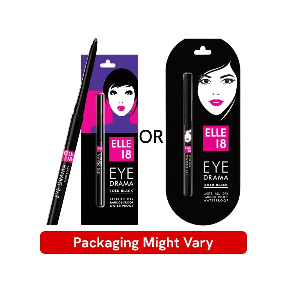 Elle 18 Eye Drama Kajal-Bold Black - Swadesiicart