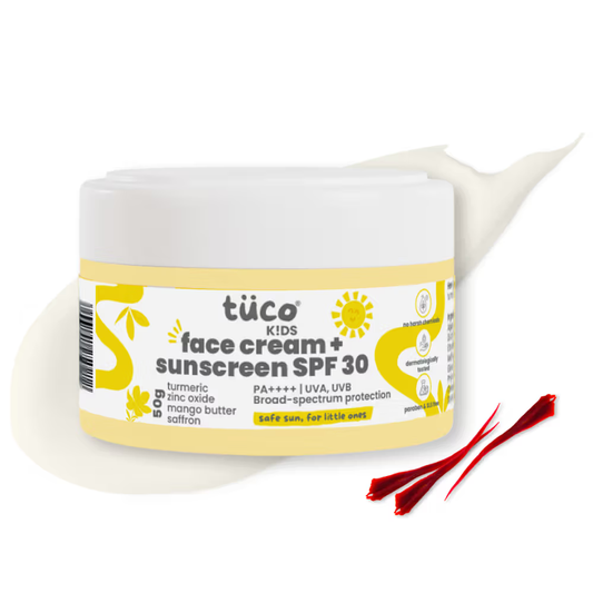 TuCo Intelligent Kids 2-in-1 Saffron Face Cream & Sunscreen For Sun Protection And Glow - Swadesiicart