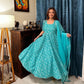 Pomcha Jaipur Bandhej Blue Cotton Anarkali Set | Swadesiicart
