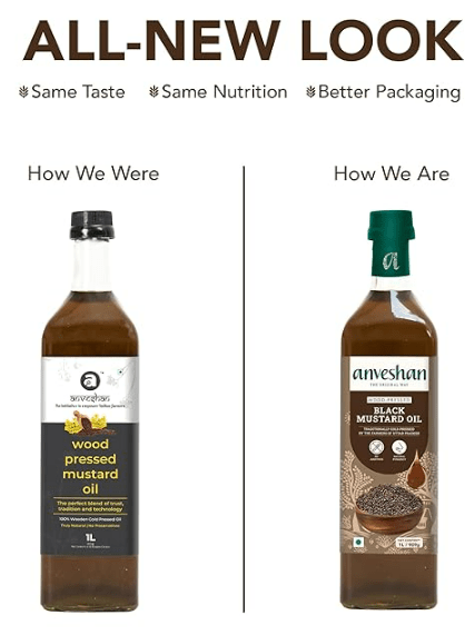 Anveshan Wood Pressed Black Mustard Oil - Swadesiicart