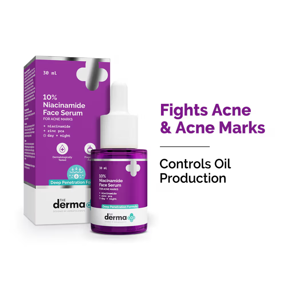The Derma Co 10% Niacinamide Face Serum For Acne Marks & Acne Prone Skin - Swadesiicart