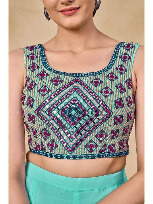 Myra Wine Jacket Style Sharara Suit | Swadesiicart