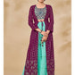 Myra Wine Jacket Style Sharara Suit | Swadesiicart