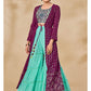Myra Wine Jacket Style Sharara Suit | Swadesiicart