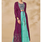 Myra Wine Jacket Style Sharara Suit | Swadesiicart