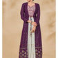 Myra Purple Jacket Style Sharara Suit | Swadesiicart