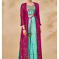 Myra Pink Jacket Style Sharara Suit | Swadesiicart