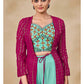 Myra Pink Jacket Style Sharara Suit | Swadesiicart