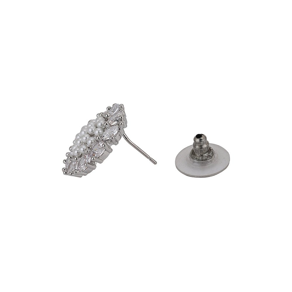 925 Sterling Silver Rose Gold-Polished Cz Heart Drop Earring For Women - Wahe Jewels - Swadesiicart