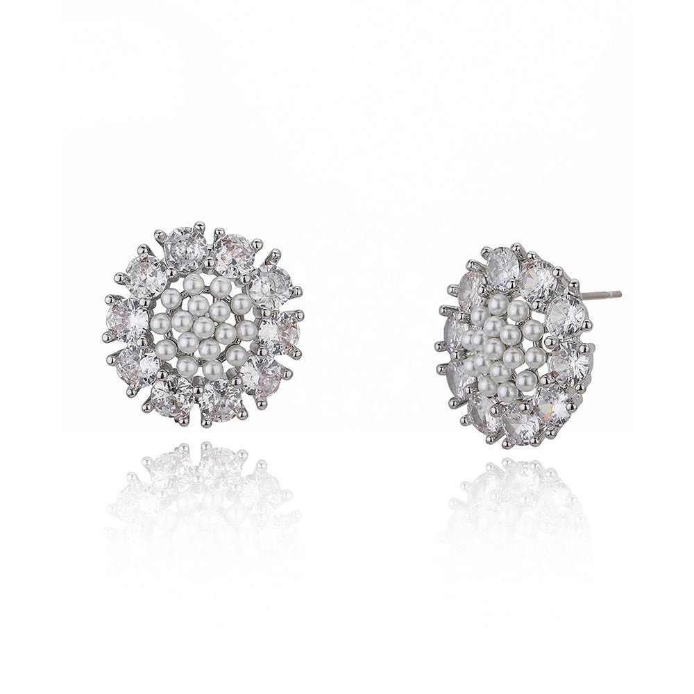 925 Sterling Silver Rose Gold-Polished Cz Heart Drop Earring For Women - Wahe Jewels - Swadesiicart