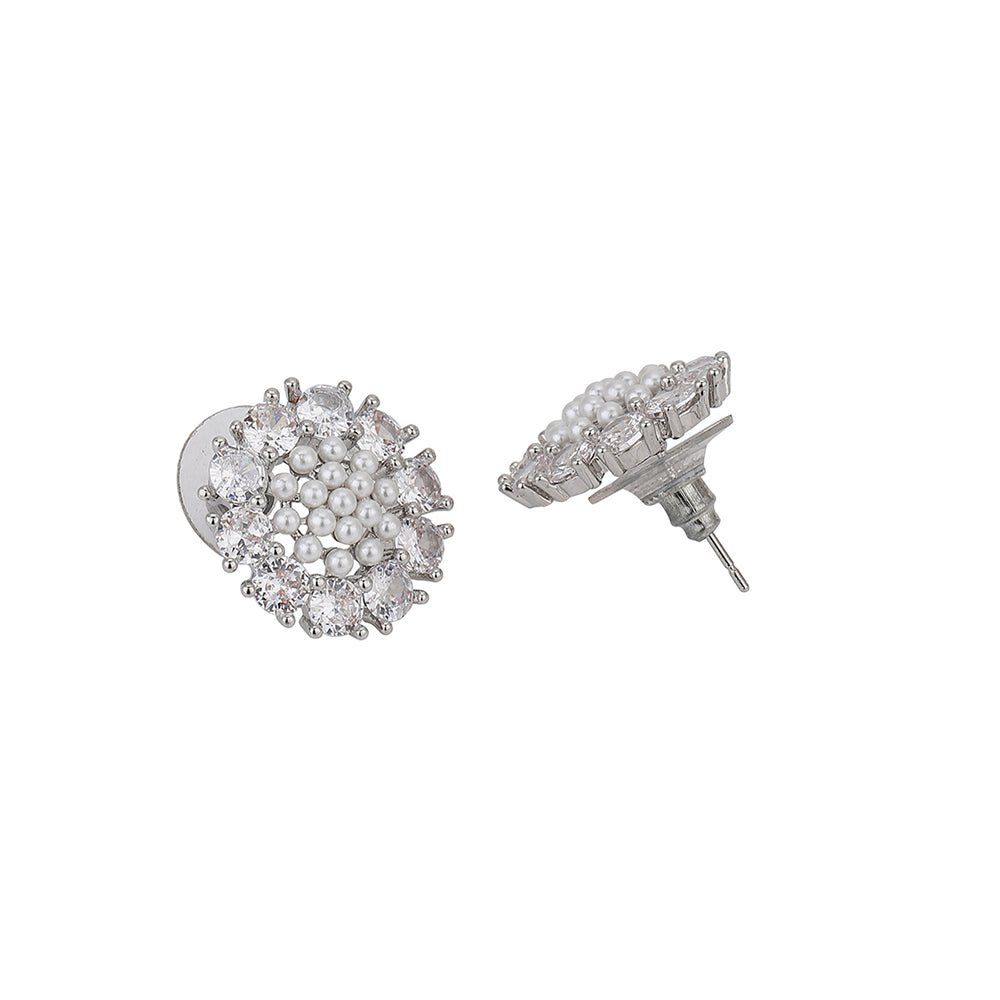 925 Sterling Silver Rose Gold-Polished Cz Heart Drop Earring For Women - Wahe Jewels - Swadesiicart