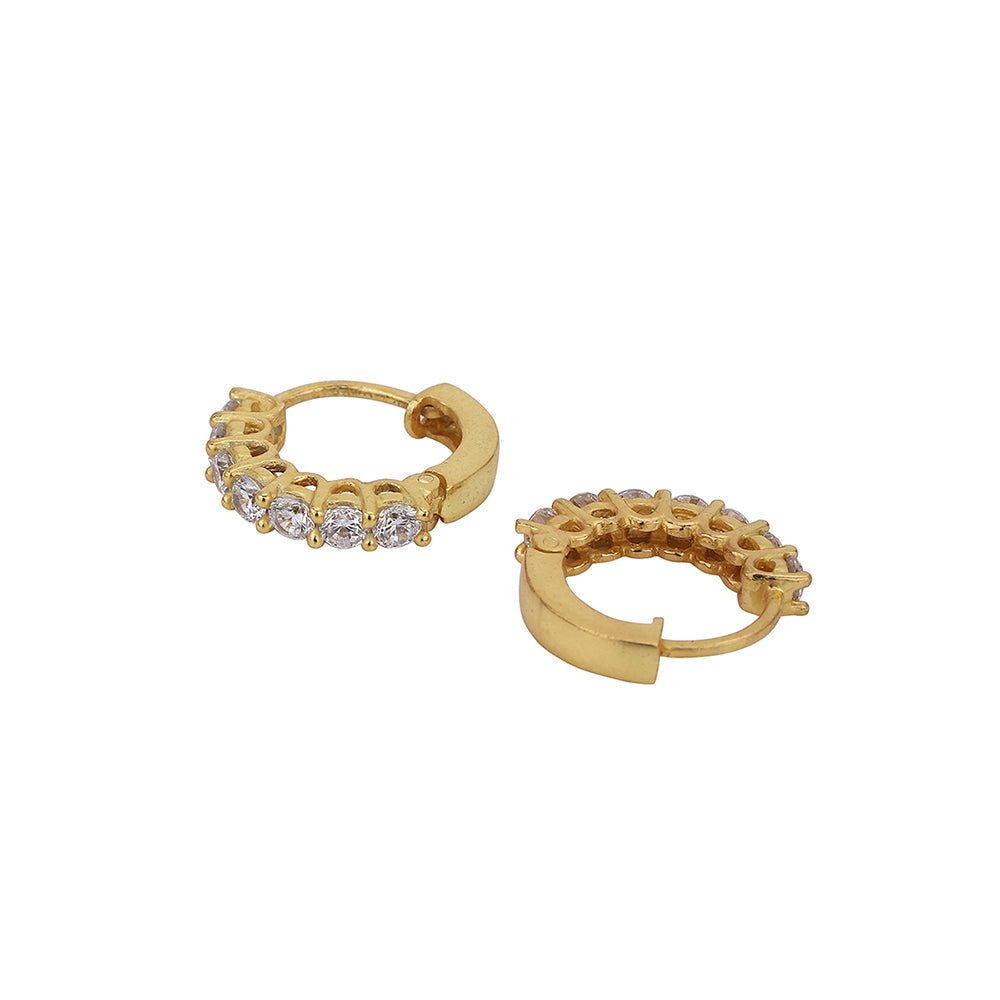 Gold-Polished With Cz Contemporary Stud Earring For Women - Wahe Jewels - Swadesiicart