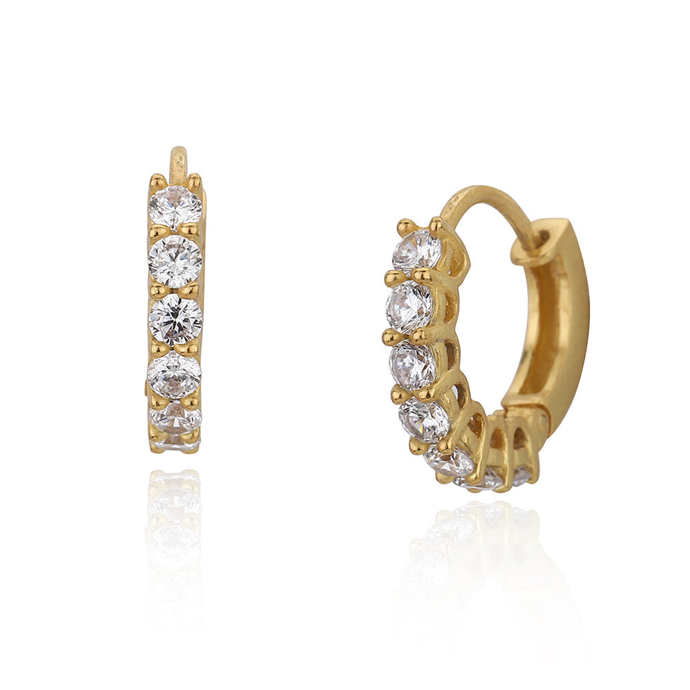 Gold-Polished With Cz Contemporary Stud Earring For Women - Wahe Jewels - Swadesiicart