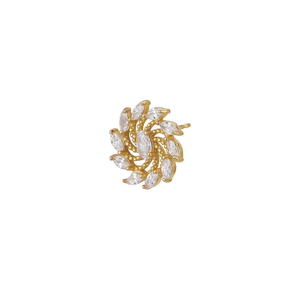Premium Green With Gold-Polished Cz Hoop Earring For Women - Wahe Jewels - Swadesiicart