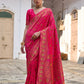 Vishnu Weaves Women's Pink Silk Woven Saree with Blouse - Swadesiicart
