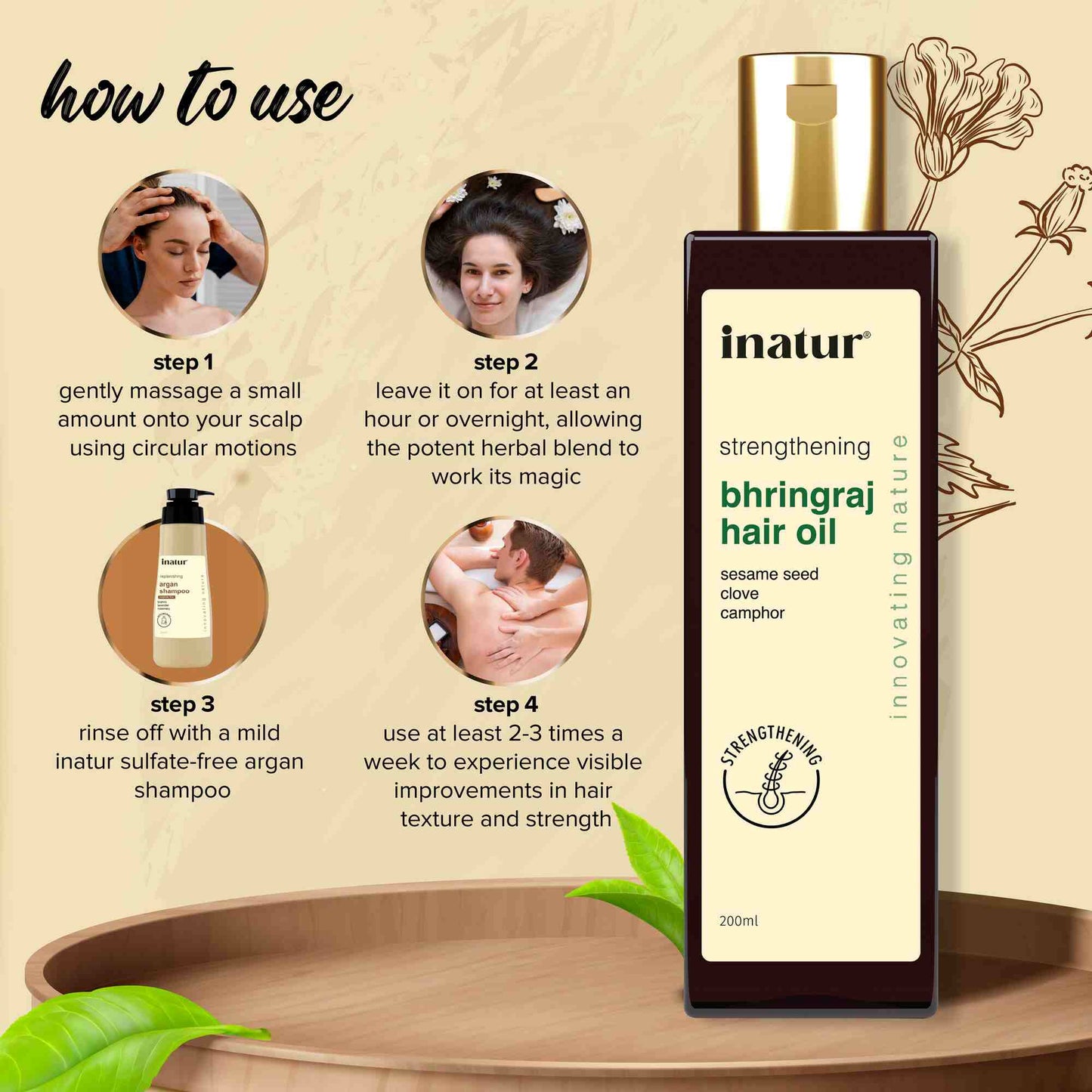 Inatur Ayurveda Bhringraj Oil - Swadesiicart
