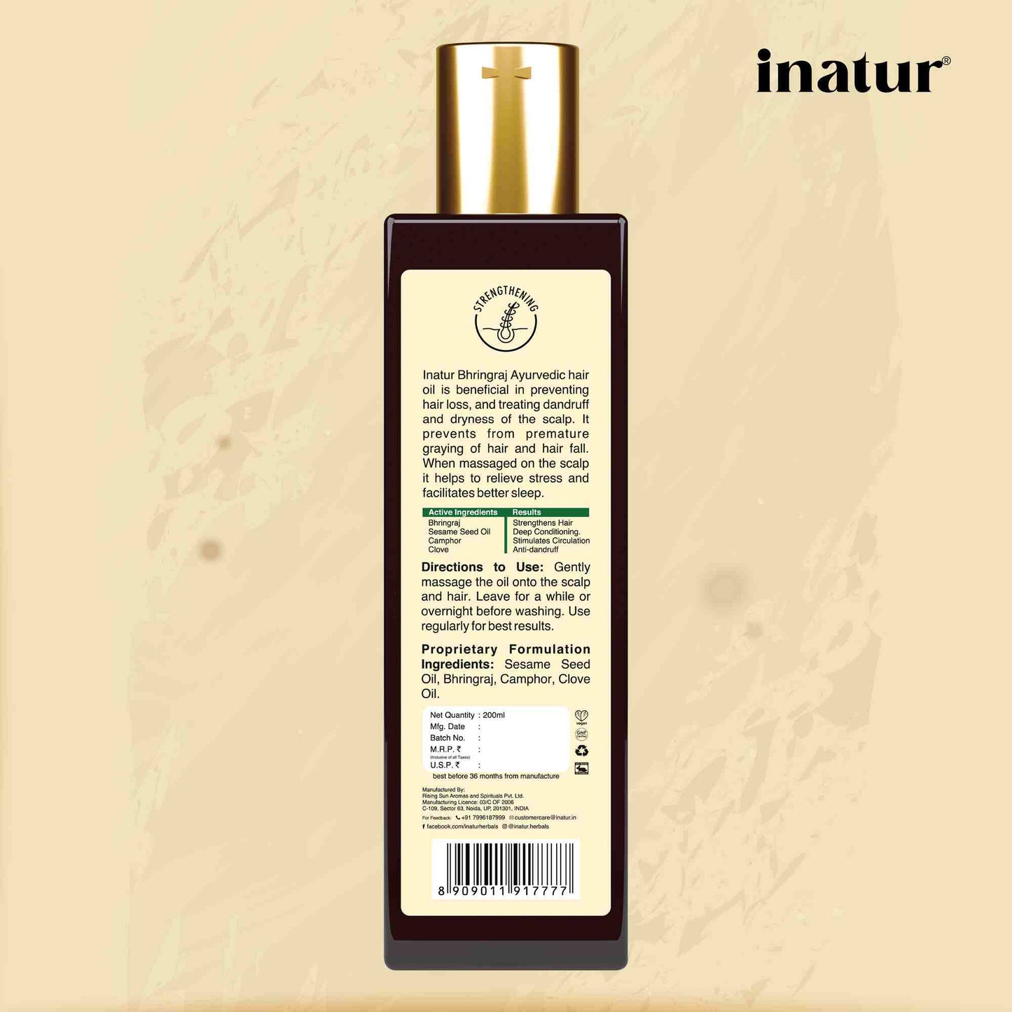 Inatur Ayurveda Bhringraj Oil - Swadesiicart