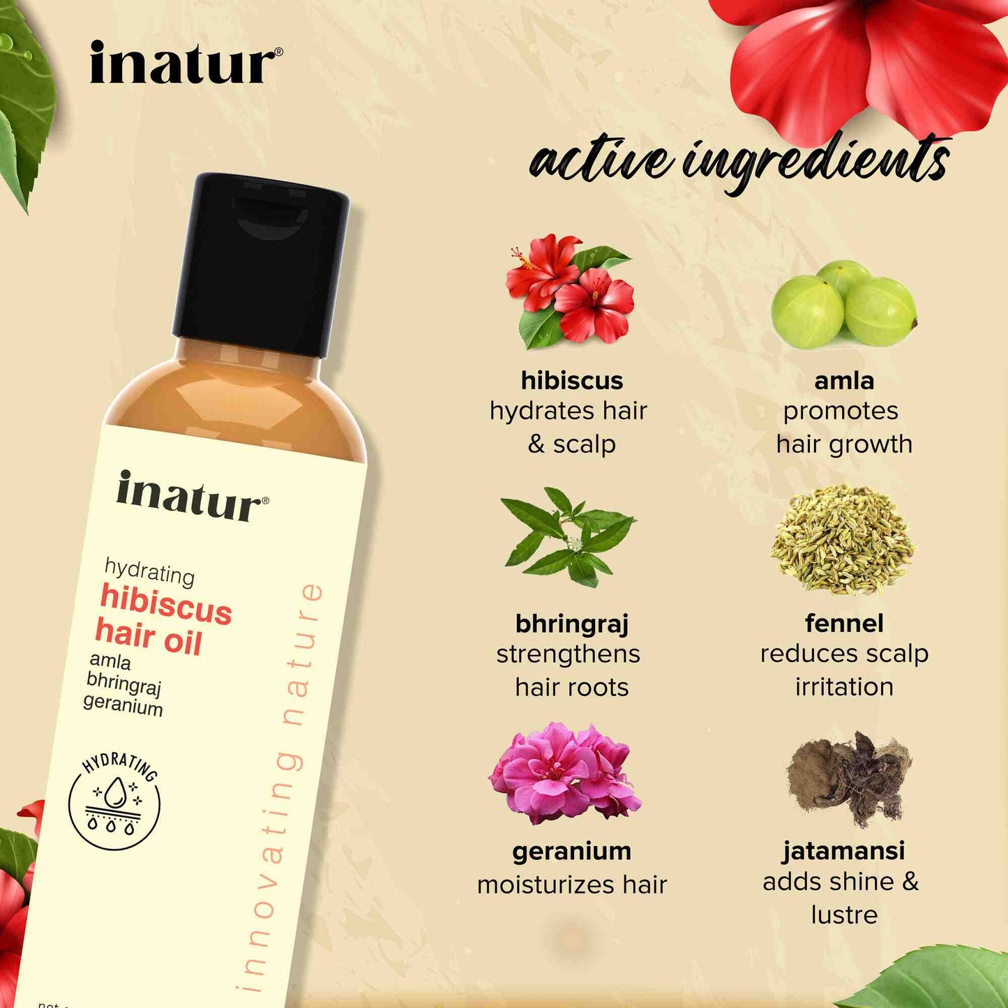 Inatur Hibiscus Hair Oil | Swadesiicart
