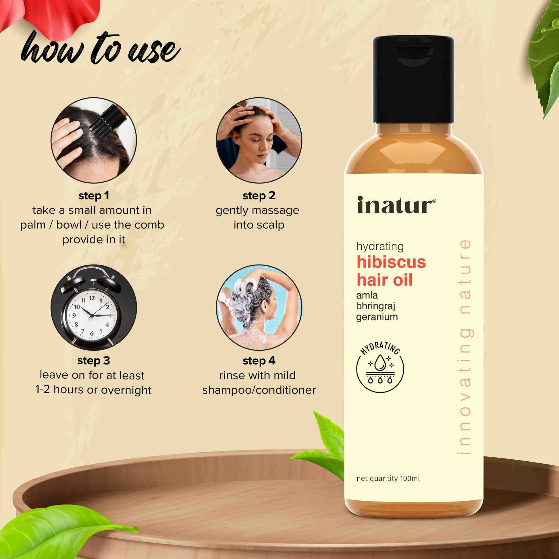 Inatur Hibiscus Hair Oil | Swadesiicart