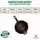 The Indus Valley Super Smooth Cast Iron Frypan, Pre-seasoned, Nonstick, 100% Pure,Toxin-free, Tadka Pan, 25.4cm, 1.7L, 2.4kg