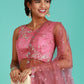House of Panchhi Rose Gold Net Sequinse Work Lehenga & Blouse, Dupatta | Swadesiicart