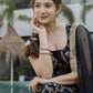 The52 Black Women's Gorgeous Printed Muslin Fabric Flared Kurta Pant and Dupatta Set - Swadesiicart