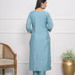Lavender Viscose Silk Embroidery with Thread and sequence Stitched Suit With Dupatta - Tanisha | Swadesiicart