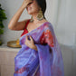 Vamsee Blue Organza Saree - Swadesiicart