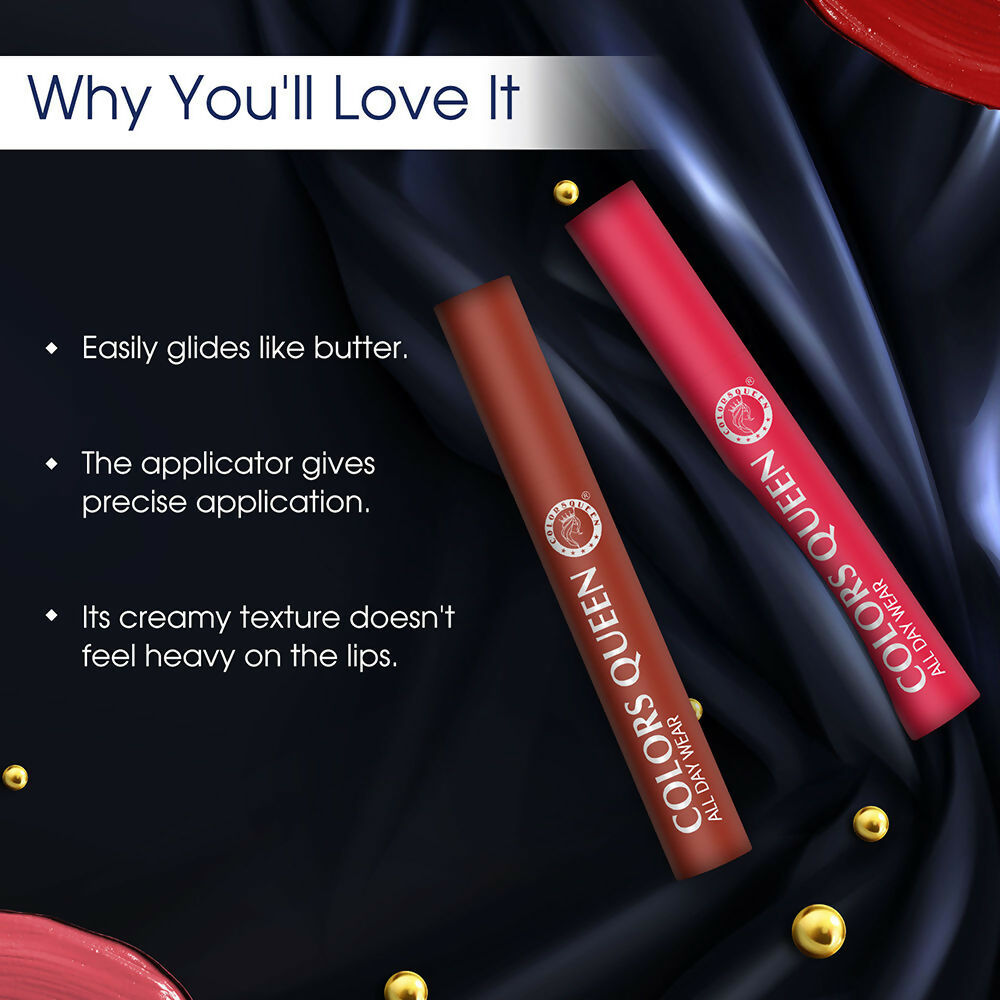 Colors Queen All Day Wear Liquid Lipstick - Red Boots | Swadesiicart
