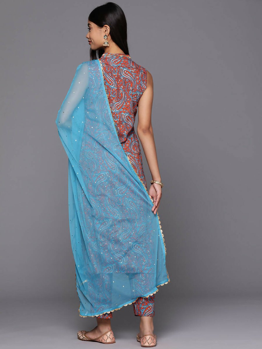 Ahalyaa Women's Traditional wear Kurta Set - Teal Blue | Swadesiicart