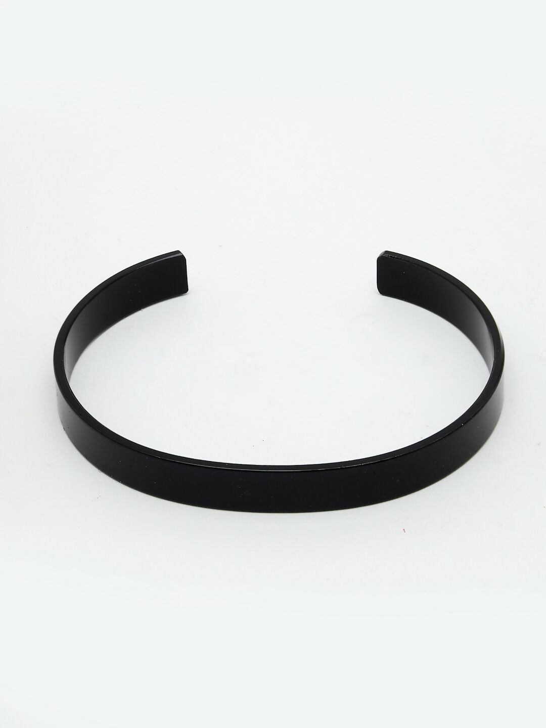 NVR Men's Set of 2 Black & Silver Stainless Steel Cuff Bracelet - Swadesiicart