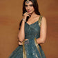 Blue Butterfly Soft Net Embroidery With Real Mirror Work Lehenga Choli - Jihu Culture