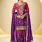 Anaita Purple Chinon Silk Readymade Suit with Sequence Work