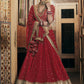 Wedding Designer Sequene Zari Resham Embroidery Red Georgette Lahengha Choli - Anbazaar | Swadesiicart