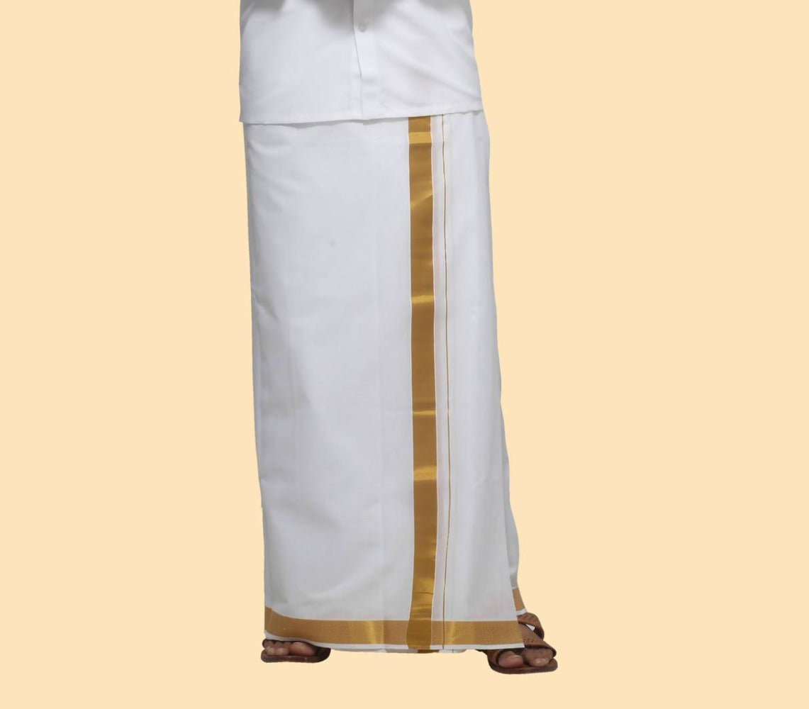 Rajavivaha Cotton White Color Dhoti | Swadesiicart