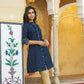 Juniper Women's Blue Cotton Flex Printed A-Line Kurta | Swadesiicart