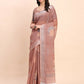 Shree Shyam Fashion Linen Cotton Brown Saree