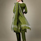 Jyoti Fashion Women's Mehendi Cotton Blend Embroidery & Sequence work Kurta with Trouser & Dupatta | Swadesiicart