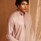 Lavender viscose Chikankari Embroidery Work Men's Traditional Kurta Set - Mahotsav | Swadesiicart