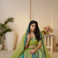 Kesar Fab Green Banarasi Silk Embroidered Lehenga | Swadesiicart
