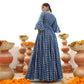 Jyoti Fashion Women's Blue Heavy Digital Printed Cotton Silk Anarkali Dress | Swadesiicart