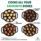 The Indus Valley 12 Pit/Cup CASTrong Cast Iron Kuzhi Paniyaram/Paddu Pan/Appe Maker, Pre-seasoned, 100% Pure, Toxin-free, Spatula, 21 cm, 2.2 kg