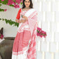 Beatitude White Cotton Tangail Handloom Saree