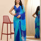 Blue Georgette Designer Printed Ready To Wear Saree - Ibiza | Swadesiicart