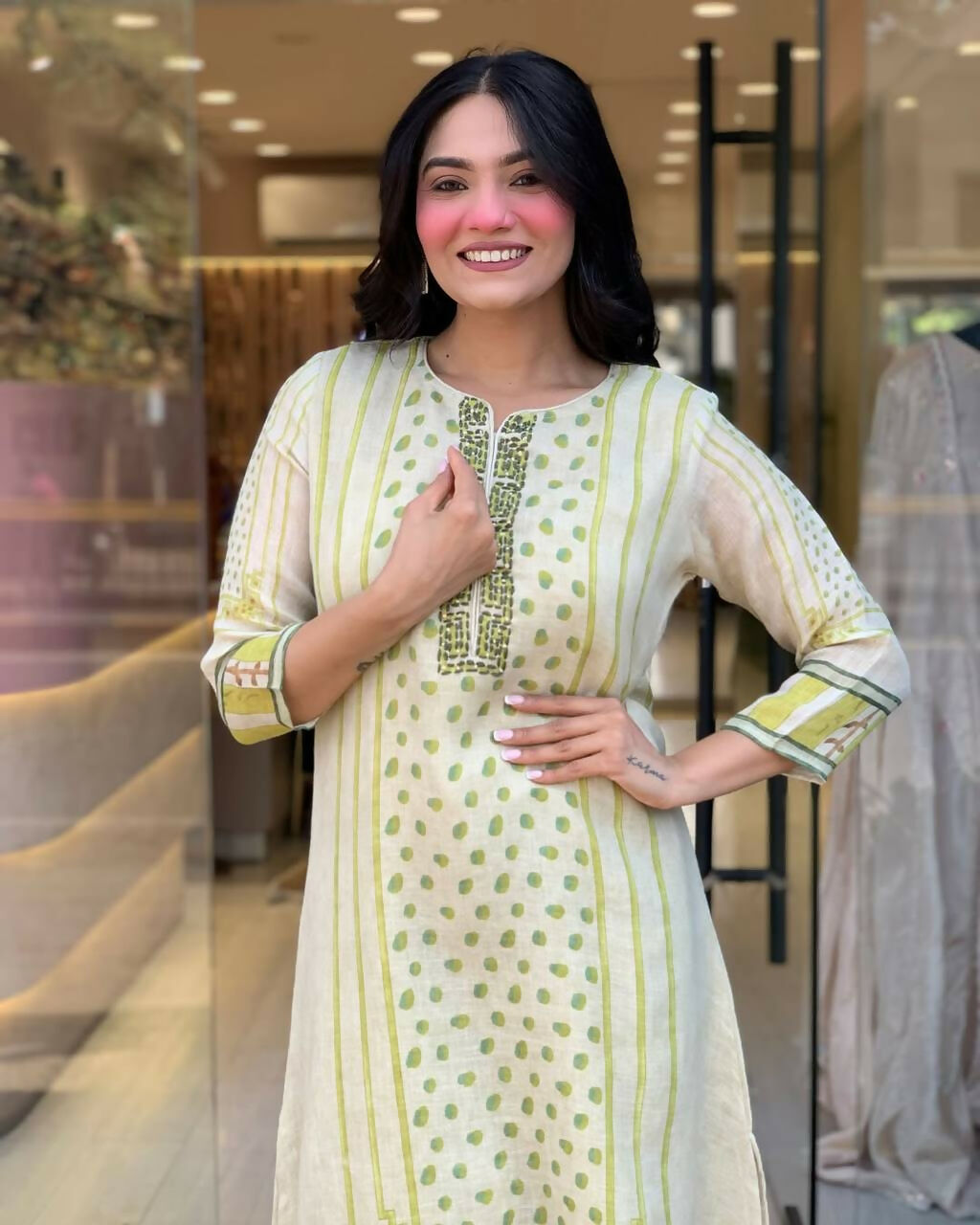 The52 Multi Women's Gorgeous Linen Silk Fabric Embroidered Work Straight Kurta Pant and Dupatta Set - Swadesiicart